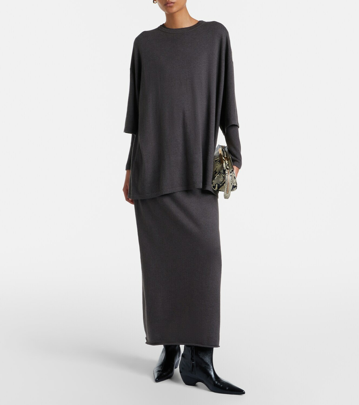 Lisa Yang Charlotta cotton and cashmere maxi skirt