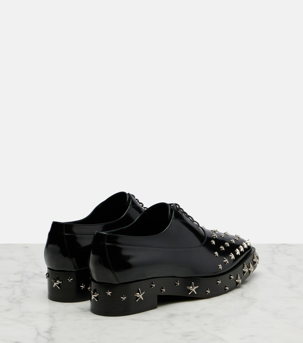 Noir Kei Ninomiya x Jimmy Choo embellished leather derby shoes