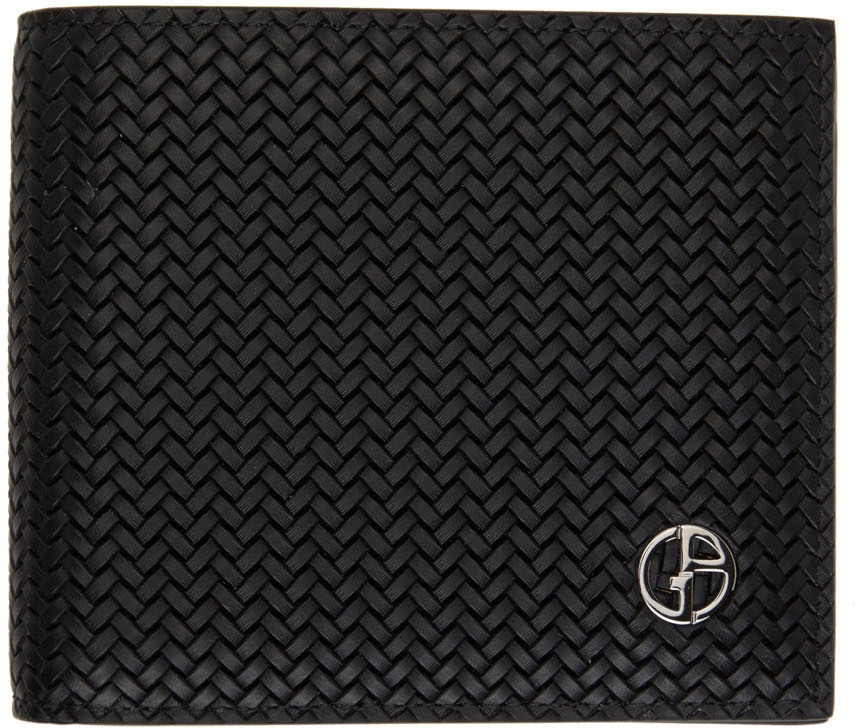 Giorgio Armani Black Braided BiFold Wallet Giorgio Armani