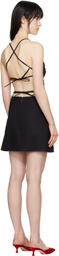 MSGM Black Floral Appliqué Minidress