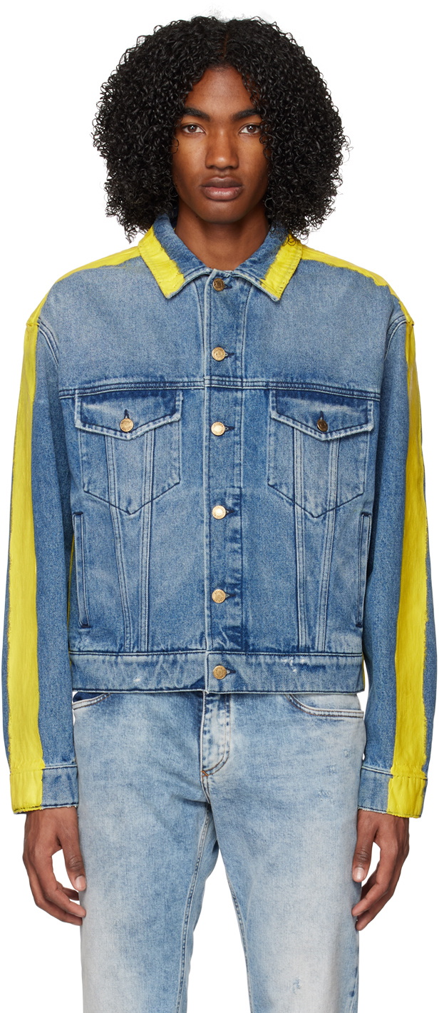 Moschino Blue Paint Denim Jacket Moschino