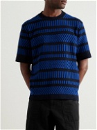 Mr P. - Striped Terry T-Shirt - Blue