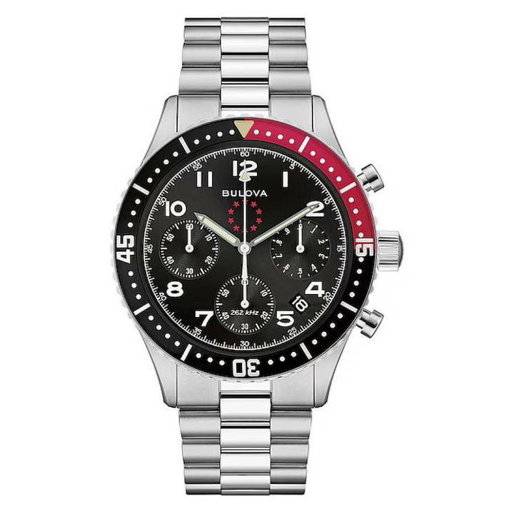 Photo: Bulova Marine Star Heritage Chronograph Quartz Black Dial Mens Watch 98B451