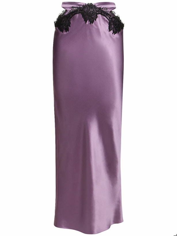 Photo: FLEUR DU MAL - Silk & Lace Cutout Maxi Skirt