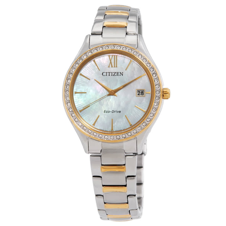 Photo: Citizen Eco-Drive Crystal Mother of Pearl Dial Ladies Watch EO1188-56D