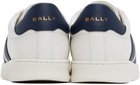 Bally White & Navy Tennis Sneakers
