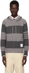 Thom Browne Gray 4-Bar Hoodie