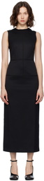 MM6 Maison Margiela Black Tailoring Wool Maxi Dress