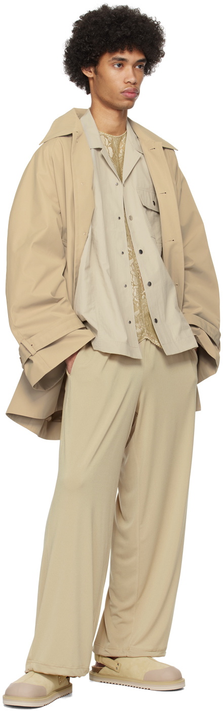 Birrot Beige Spread Collar Coat