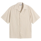 Le Père Men's Stripe Camp Shirt in Red Stripe