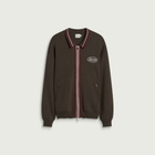 Bound Men's Retro Disc Knit Zip Polo in Brown