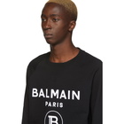 Balmain Black Flocked Logo Sweater