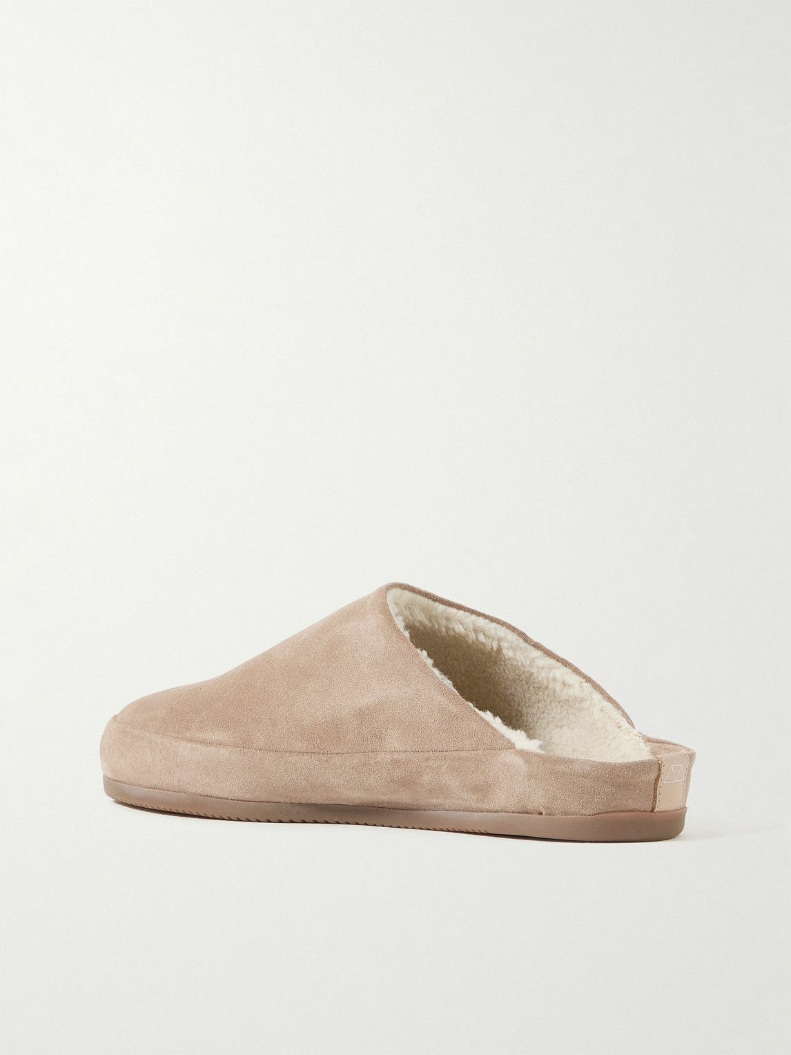 Mulo - Shearling-Lined Suede Slippers - Brown