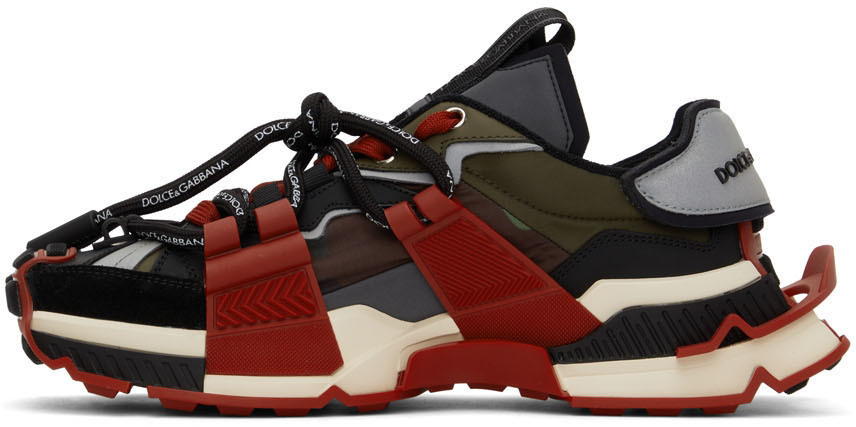 Dolce & Gabbana Red & Green Militare Space Sneakers Dolce & Gabbana