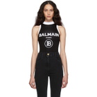 Balmain Black Knit Logo Bodysuit