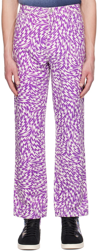 Photo: Double Rainbouu Purple & White She's Electric Trousers