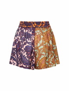 ZIMMERMANN - Tiggy Spliced Printed Linen Shorts