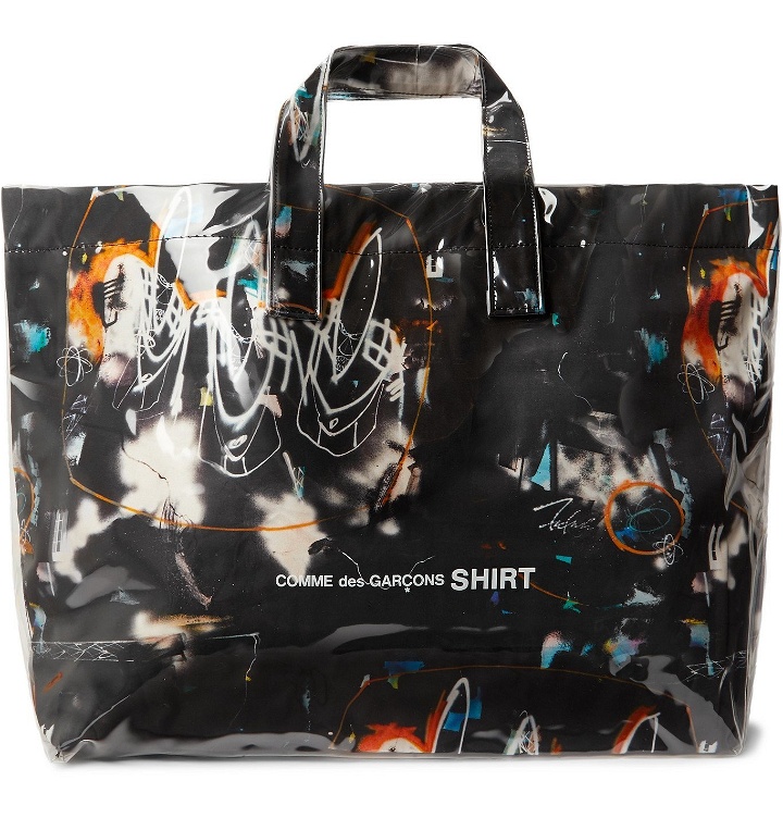 Photo: Comme des Garçons SHIRT - Futura Printed PVC-Coated Canvas Tote Bag - Black