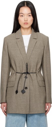 Lanvin Brown Belted Wool Blazer