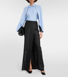 Victoria Beckham Caped virgin wool blouse