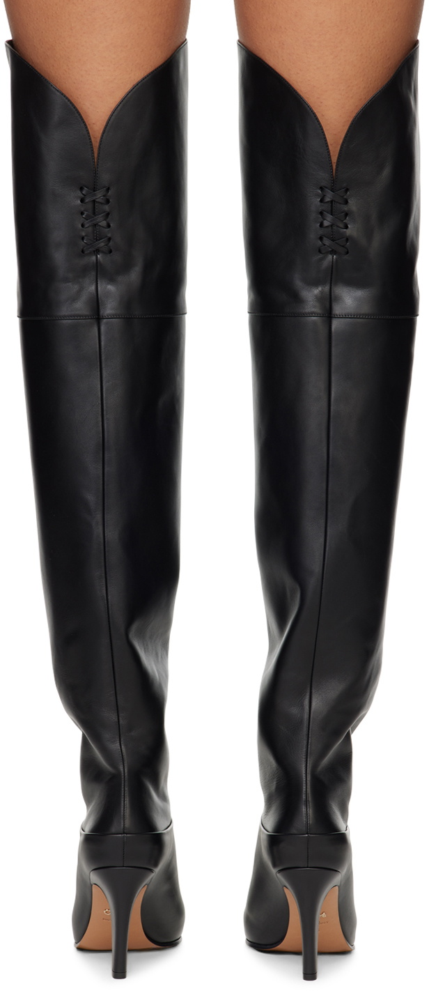 Chloe Black Leather Over The Knee Thigh High Boots hot