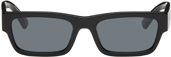 Photo: Prada Eyewear Black Iconic Metal Plaque Sunglasses