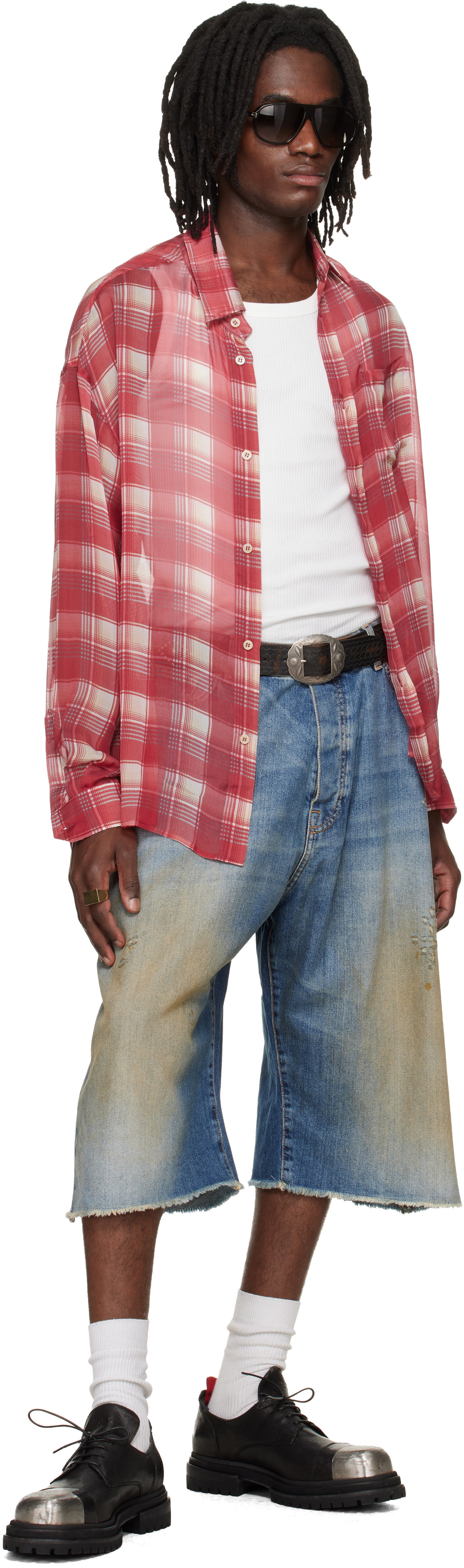 424 Red Silk Shirt