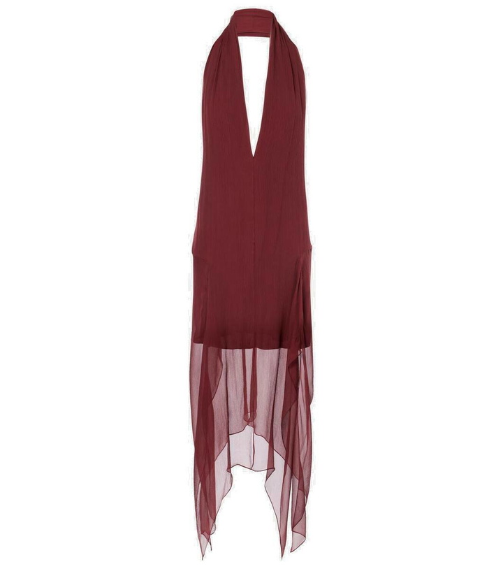 Photo: Ferragamo Asymmetric silk georgette minidress