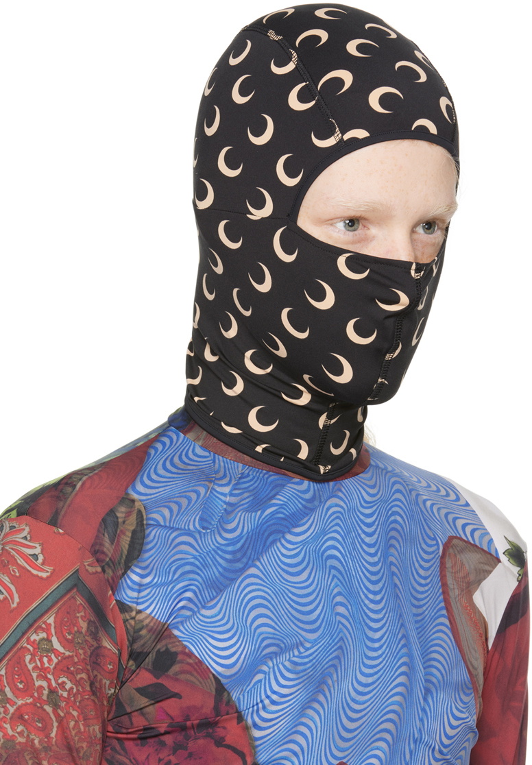 Marine Serre Black All Over Moon Regenerated Balaclava Marine Serre Black All Over Moon Regenerated Balaclava