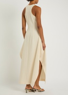 Nanushka Thoose Draped Crepe Maxi Dress Cream
