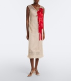 Simone Rocha Embellished floral-appliqué tulle midi dress