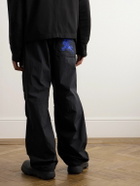 Burberry - Wide-Leg Logo-Appliqued Nylon Cargo Trousers - Black