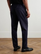 De Petrillo - Straight-Leg Wool-Blend Drawstring Trousers - Blue