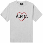 A.P.C. Billy Heart Logo T-Shirt in Heathered Grey