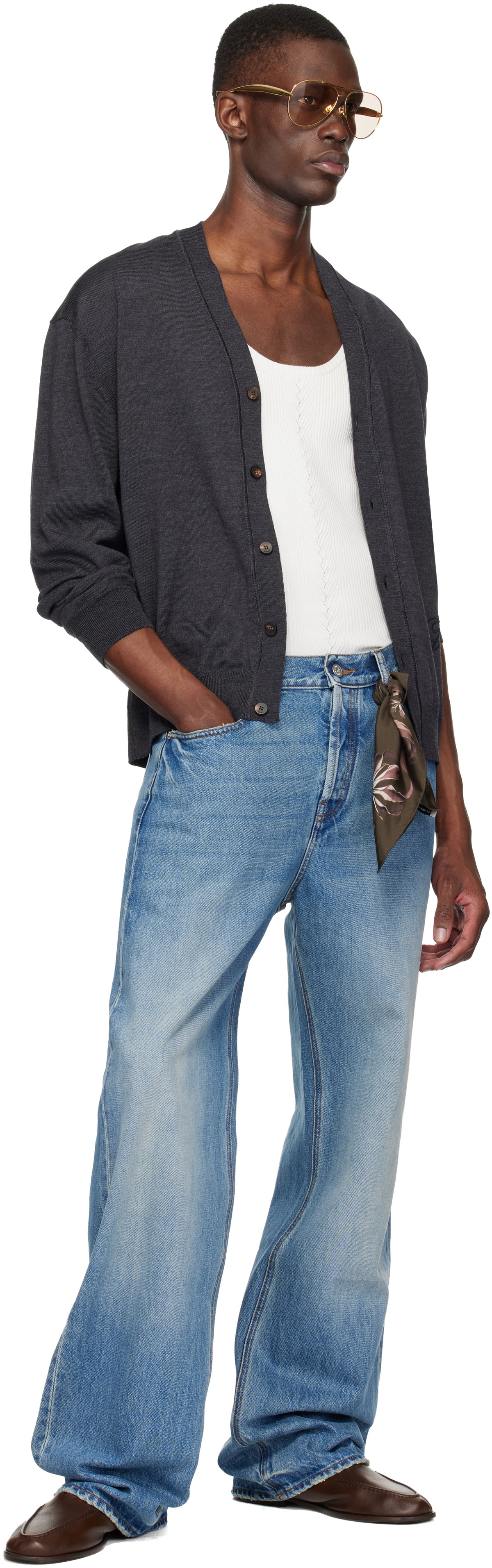 JACQUEMUS Gray 'The J' Cardigan