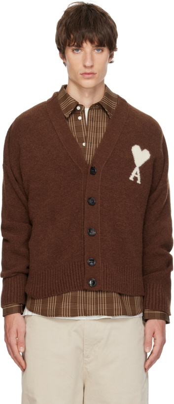 Photo: AMI Paris Brown Alpaca Ami de Coeur Cardigan