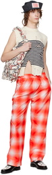 Charles Jeffrey Loverboy Red Check Trousers