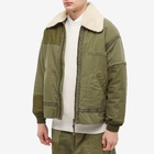 Comme des Garçons Homme Men's Sherpa Collar Jacket in Khaki Mix