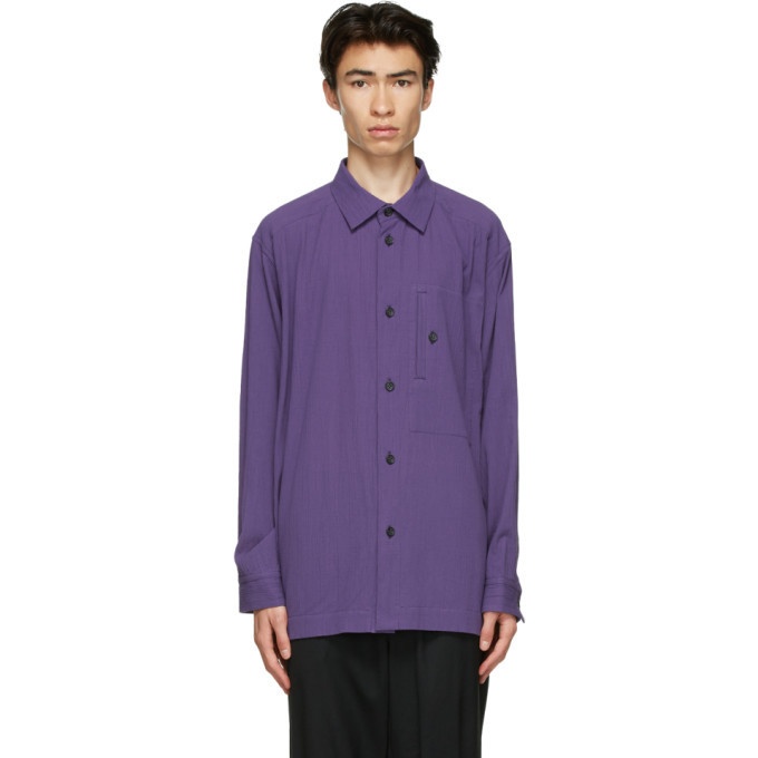 Photo: Issey Miyake Men Purple Cotton Drip Shirt