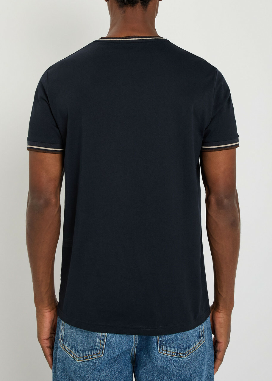 Fred Perry Twin Tipped Logo Cotton T-shirt Navy