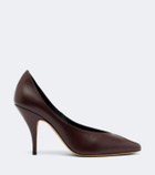 JUDE Icon leather peep-toe pumps