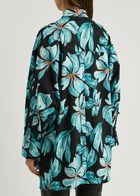 Diane Von Furstenberg Caleb Floral-print Stretch-cotton Blouse Black