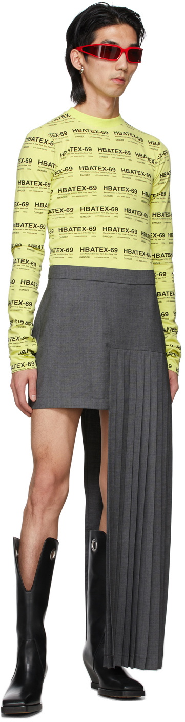 Hood by Air Grey Pleated Half Skirt