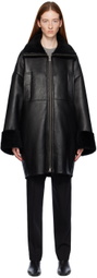 Teurn Studios SSENSE Exclusive Black Boelos Leather Jacket
