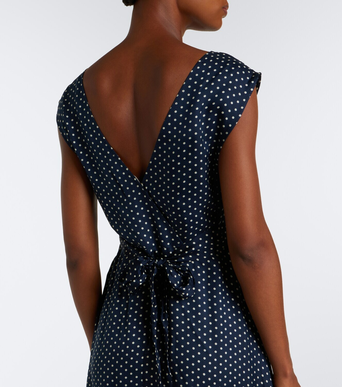 Dôen Tahlia polka dot silk-blend midi dress