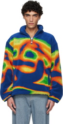 Casablanca Blue 1/4 Zip Fleece Jacket
