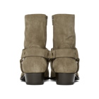 Saint Laurent Beige Suede Wyatt Harness Boots