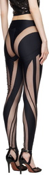 Mugler Black Paneled Leggings