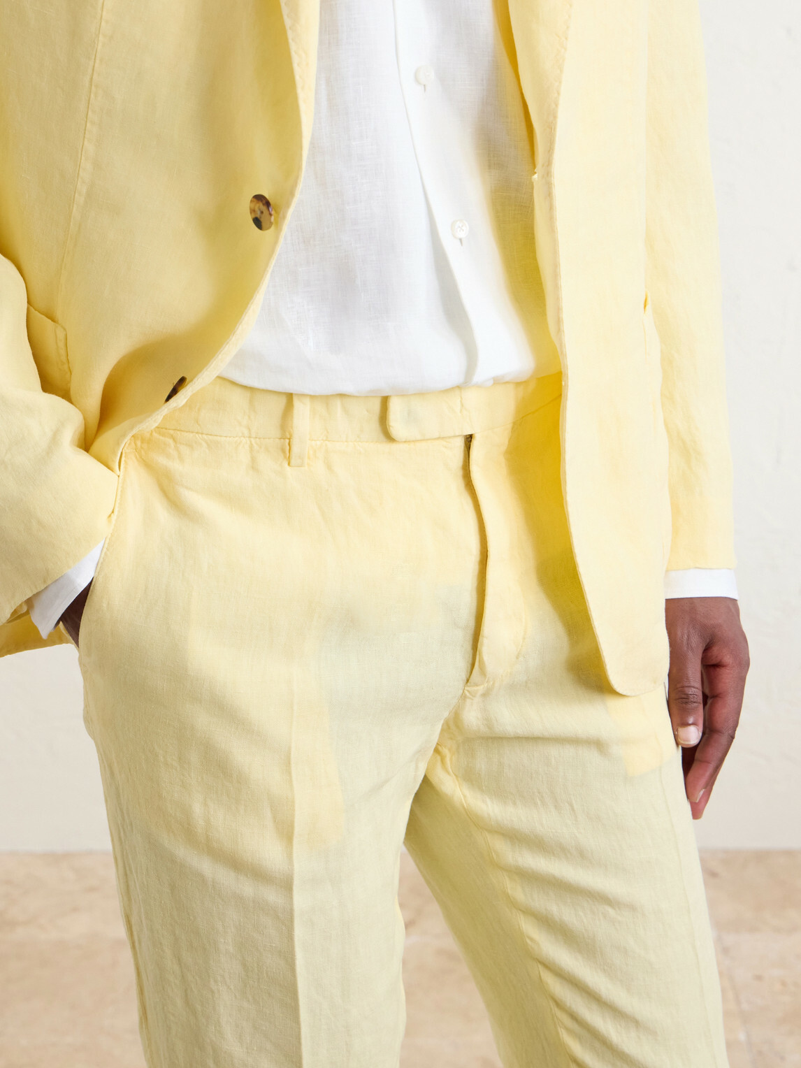Boglioli - Straight-Leg Linen Suit Trousers - Yellow