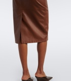Max Mara Leather midi skirt